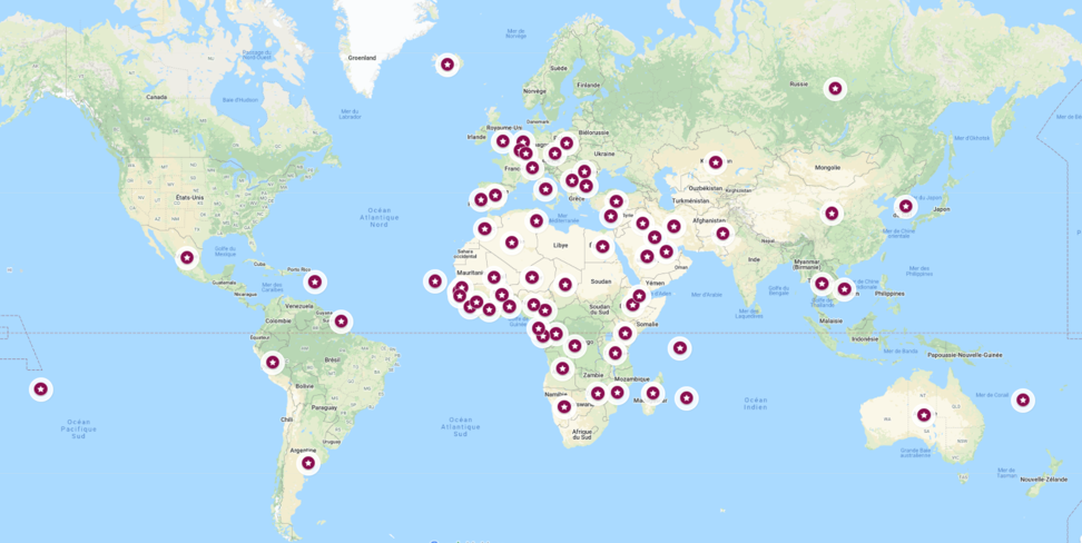 carte monde - références CCUS d'EQUANS