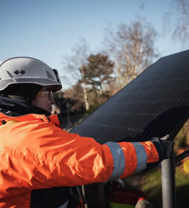 Panneau solaire éclairage Villeneuve d'Ascq